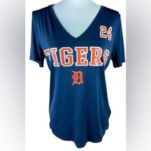 Campus Lifestyle Detroit Tigers Womens Navy Blue T-Shirt Size Large